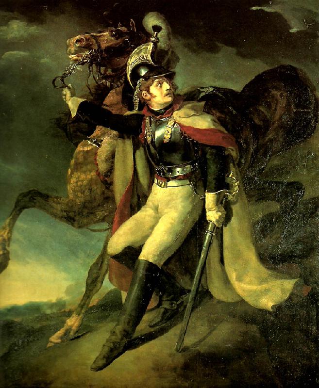 Theodore   Gericault cuirassier blesse oil painting image